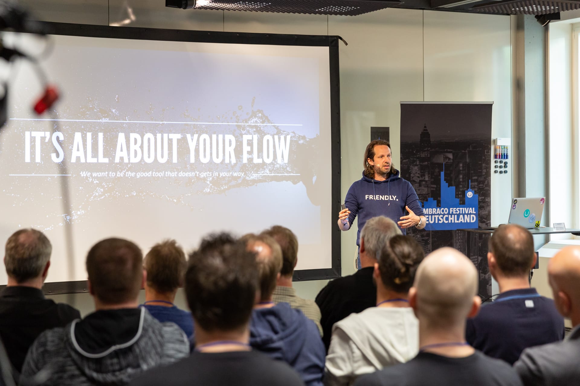 Umbraco-Gründer Niels Hartvig bei seiner Keynote auf dem Umbraco-Festival Deutschland 2018