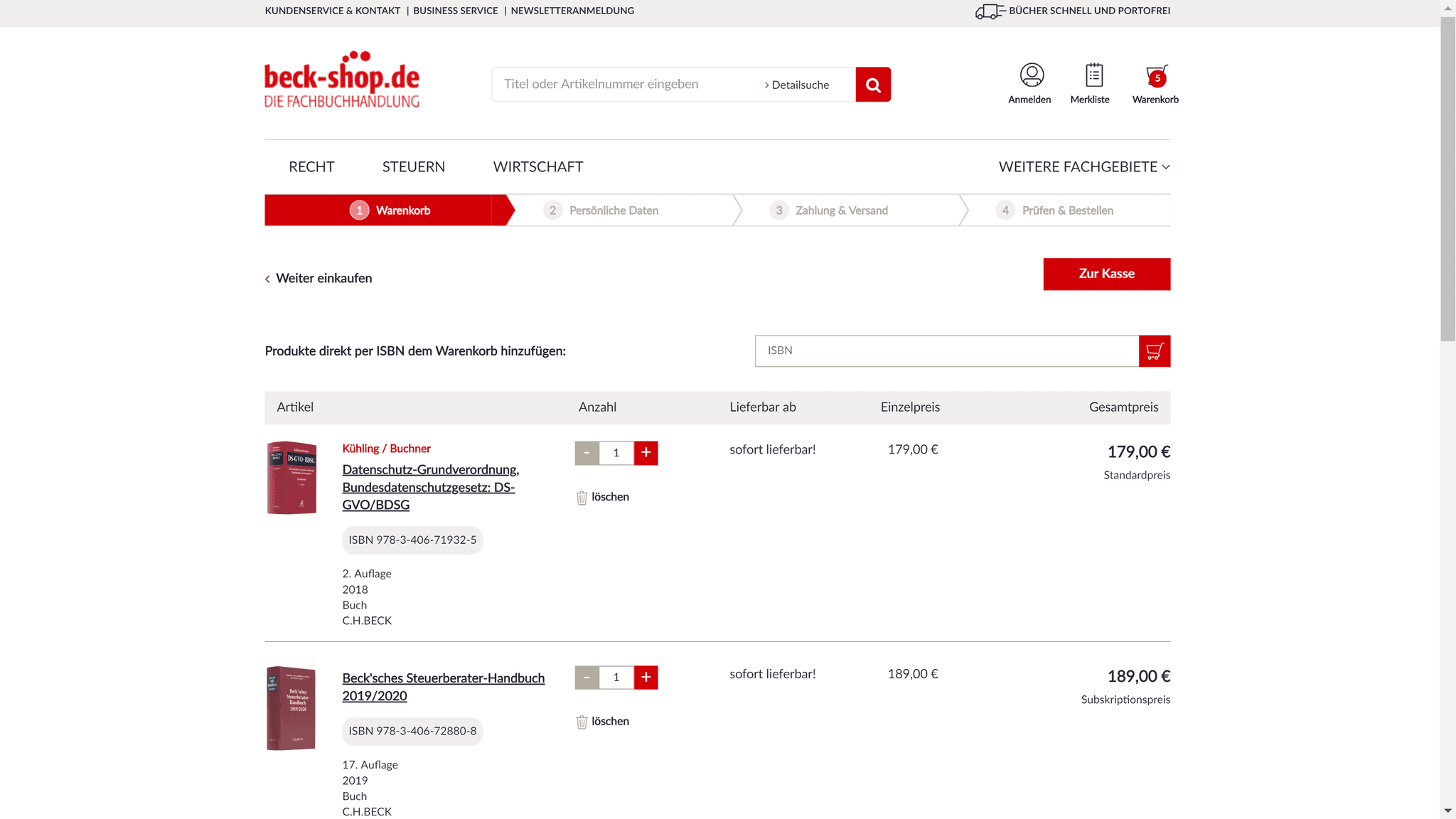 Screenshot: beck-shop.de